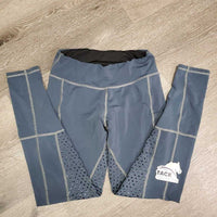 Fleece Lined Sticky Full Seat Riding Tight Breeches, Pull On *gc/fair, faded, discolored, curled waist, frayed seams