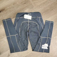 Fleece Lined Sticky Full Seat Riding Tight Breeches, Pull On *gc/fair, faded, discolored, curled waist, frayed seams
