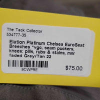 EuroSeat Breeches *vgc, seam puckers, knees: pills, rubs & stains, mnr faded
