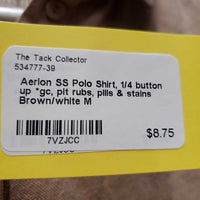 SS Polo Shirt, 1/4 button up *gc, pit rubs, pills & stains
