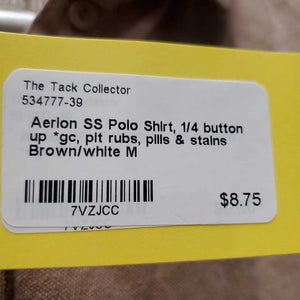 SS Polo Shirt, 1/4 button up *gc, pit rubs, pills & stains