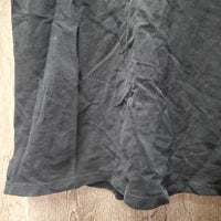SS Polo Shirt, 1/4 button up *gc, faded, hair, cracked logo, seam puckeres