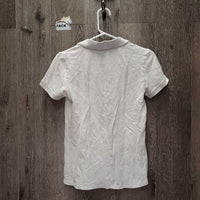 SS Polo Shirt, 1/4 button up *gc/fair, dingy, pit stains, wrinkled, rubs, pills
