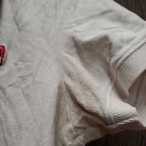 SS Polo Shirt, 1/4 button up *gc/fair, dingy, pit stains, wrinkled, rubs, pills