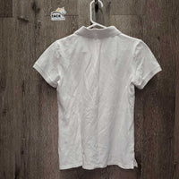 SS Polo Shirt, 1/4 button up *gc, pits, stains, wrinkled, older, dingy