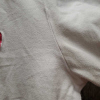 SS Polo Shirt, 1/4 button up *gc, pits, stains, wrinkled, older, dingy
