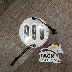 3 # Round Horse Show Numbers, 2x elastics *vgc, mnr dirt & hair