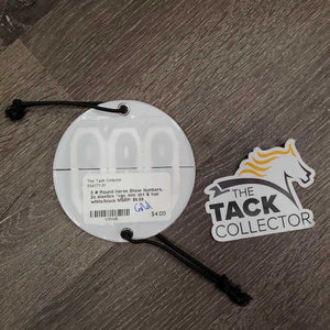 3 # Round Horse Show Numbers, 2x elastics *vgc, mnr dirt & hair