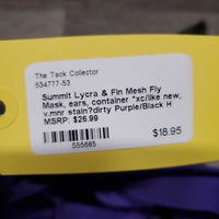 Lycra & Fin Mesh Fly Mask, ears, container *xc/like new, v.mnr stain?dirty
