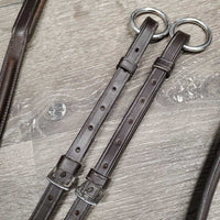 Elastic & Rsd Padded Leather Breastplate, Adjustable Running Martingale Attachment, snaps *vgc, clean, dirt & film, xholes, rubs, stretched elastic