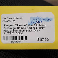 "Secure" Non Slip Mesh Dressage Saddle Pad *gc, dirty, hair, v. mnr rubs

