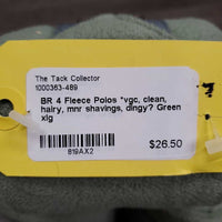 4 Fleece Polos *vgc, clean, hairy, mnr shavings, dingy?