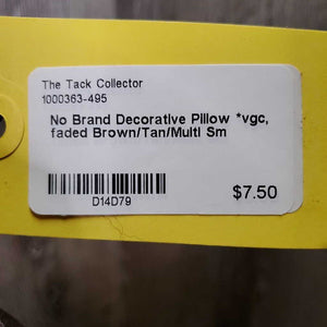Decorative Pillow, zipper *gc, faded, rubs