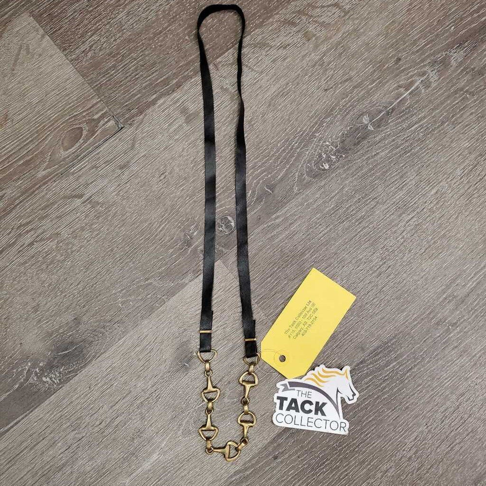Fine - Light Leather & Metal Necklace, D Ring Bits *xc, mnr bend/twists