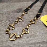 Fine - Light Leather & Metal Necklace, D Ring Bits *xc, mnr bend/twists
