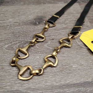 Fine - Light Leather & Metal Necklace, D Ring Bits *xc, mnr bend/twists