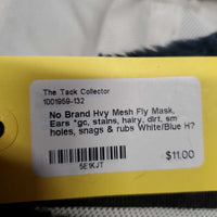 Hvy Mesh Fly Mask, Ears *gc, stains, hairy, dirt, sm holes, snags & rubs

