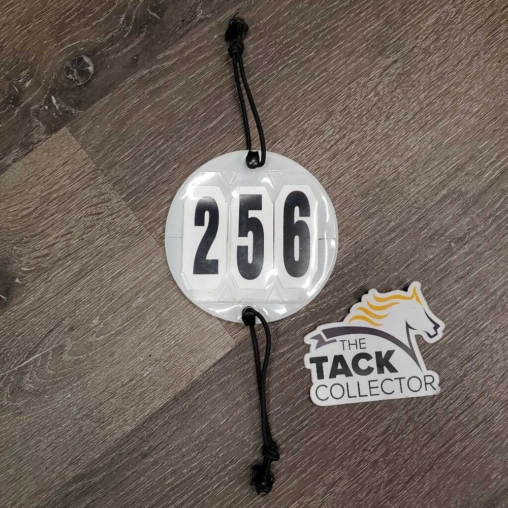 3 # Round Horse Show Numbers, 2x elastics *vgc, mnr dirt & hair