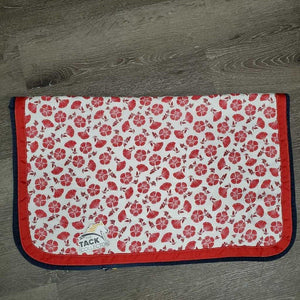 Quilt Baby Jumper Saddle Pad, embroidered inside *gc, holey edges, faded, pills, dingy underside