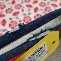 Quilt Baby Jumper Saddle Pad, embroidered inside *gc, holey edges, faded, pills, dingy underside
