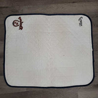 Quilt Baby Jumper Saddle Pad, embroidered inside *gc, holey edges, faded, pills, dingy underside