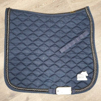 Quilt Dressage Saddle Pad, 1x piping *gc, pills, mnr dirt?, hair, faded, frayed trim?
