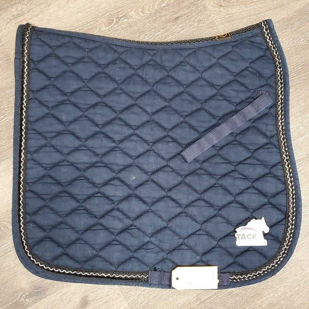 Quilt Dressage Saddle Pad, 1x piping *gc, pills, mnr dirt?, hair, faded, frayed trim?