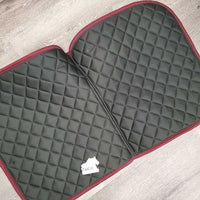 Quilt Dressage Saddle Pad, 2x piping *vgc, hair, mnr dirt, glitter