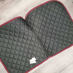 Quilt Dressage Saddle Pad, 2x piping *vgc, hair, mnr dirt, glitter