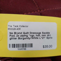 Quilt Dressage Saddle Pad, 2x piping *vgc, hair, mnr dirt, glitter
