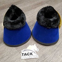 Pr Wrap Around Bell Boots, velcro, fleece top, velvet trim *new