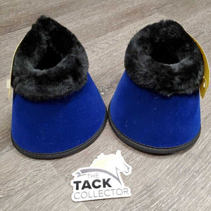 Pr Wrap Around Bell Boots, velcro, fleece top, velvet trim *new