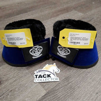 Pr Wrap Around Bell Boots, velcro, fleece top, velvet trim *new
