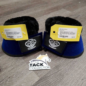 Pr Wrap Around Bell Boots, velcro, fleece top, velvet trim *new