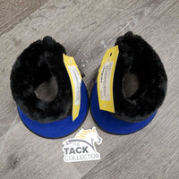 Pr Wrap Around Bell Boots, velcro, fleece top, velvet trim *new
