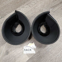 Pr Wrap Around Bell Boots, velcro, fleece top, velvet trim *new
