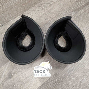 Pr Wrap Around Bell Boots, velcro, fleece top, velvet trim *new