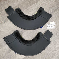Pr Wrap Around Bell Boots, velcro, fleece top, velvet trim *new