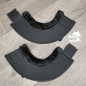 Pr Wrap Around Bell Boots, velcro, fleece top, velvet trim *new