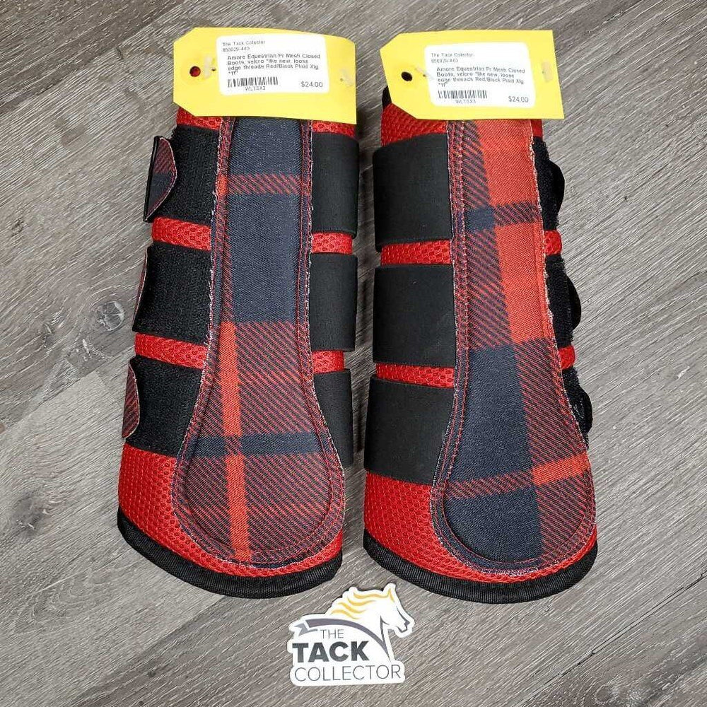 Pr Mesh Closed Boots, velcro *like new, loose edge threads