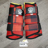 Pr Mesh Closed Boots, velcro *like new, loose edge threads
