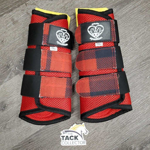 Pr Mesh Closed Boots, velcro *like new, loose edge threads