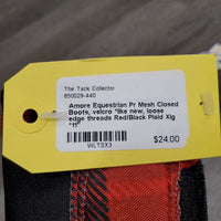 Pr Mesh Closed Boots, velcro *like new, loose edge threads
