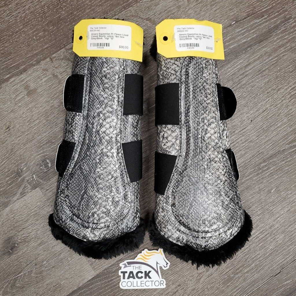 Pr Fleece Lined Closed Boots, velcro *like new