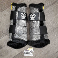 Pr Fleece Lined Closed Boots, velcro *like new