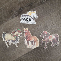 3 Thin Wood Christmas Ornaments Set *vgc, mnr stains
