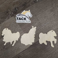 3 Thin Wood Christmas Ornaments Set *vgc, mnr stains
