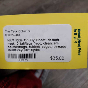 Ride On Fly Sheet, detach neck, 0 tail/legs *vgc, clean, sm holes/snags, rubbed edges, threads