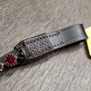 Narrow 'U' Leather Browband, Bling *like new