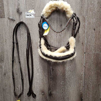 Monocrown Rsd/Padded Bridle, Fleece, Rubber Web Reins, Bling Browband *like new

